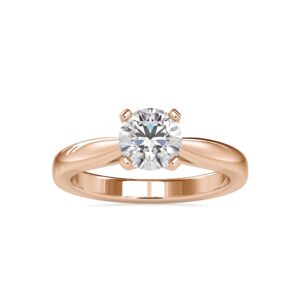 Certified Solitaire Engagement Ring Studded with 1.14 Ct Center Round Moissanite Diamond in 18k White/Yellow/Rose Gold for Women on Her Engagement Ceremony