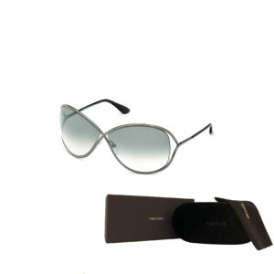 Tom Ford Miranda 08B 68M Shiny Gunmetal/Gradient Smoke Lenses Geometric Sunglasses for Women + BUNDLE with Designer iWear Eyewear Kit