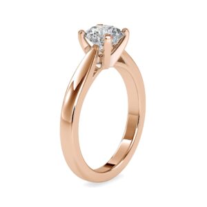 Certified Solitaire Engagement Ring Studded with 1.14 Ct Center Round Moissanite Diamond in 18k White/Yellow/Rose Gold for Women on Her Engagement Ceremony