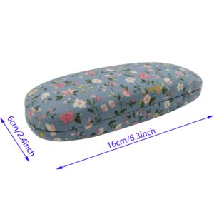 DODOGA 4 Pieces Spectacle Case Portable Hard Shell Eyeglasses Case Flower Fabric Covered Spectacles Box Eyewear Protector Box