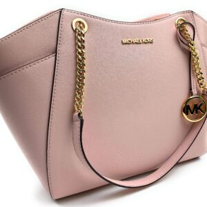 Michael Kors Jet Set Travel Large Chain Shoulder Tote bundled with Michael Kors Jet Set Travel Trifold Wallet (Powder Blush)