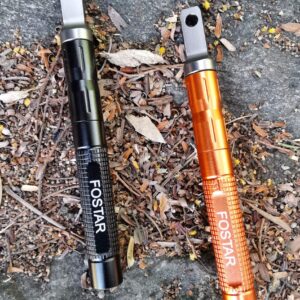 FOSTAR 2PCS Upgrade Ferro Rod Fire Starter，Replaceable Flint Fire Steel Rod, Great for Emergency Survival, Camping, Hiking, Bush-Craft, Hunting, Fishing, EDC, BBQ (Orange and Black)