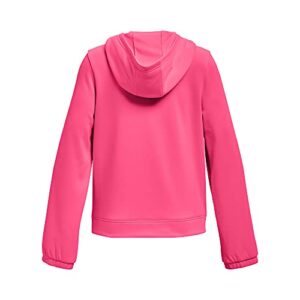 Under Armour Girls' Armour Fleece Full-Zip T-Shirt, Cerise (653)/Black, Youth Large