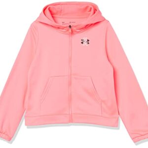 Under Armour Girls' Armour Fleece Full-Zip T-Shirt, Cerise (653)/Black, Youth Large