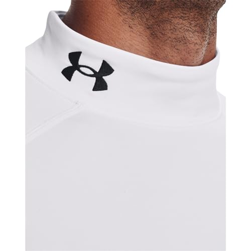 Under Armour Men's ColdGear Armour Fitted Mock, White (100)/Black, X-Large