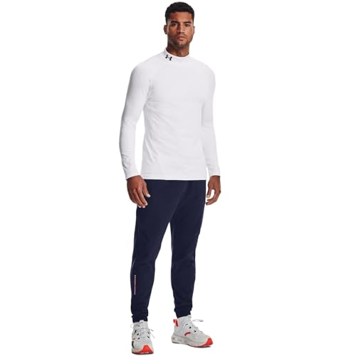 Under Armour Men's ColdGear Armour Fitted Mock, White (100)/Black, X-Large