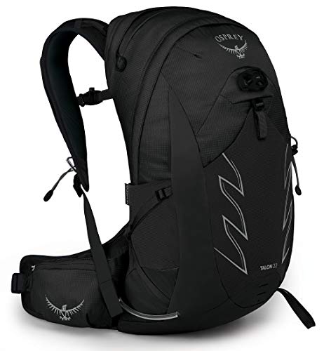 Osprey Talon 22L Men's Hiking Backpack with Hipbelt, Stealth Black, L/XL