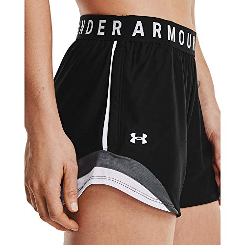 Under Armour Women's Play Up TriCo Shorts 3.0, Black (001)/White, X-Small