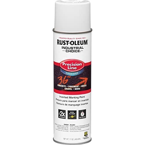 Rust-Oleum 203039-12PK Industrial Choice Inverted Water-Based Marking Spray Paint, 17 Oz, White, 12 Pack