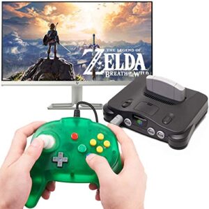 miadore 2 Pack Classic N64 Controller, Wired N64 Retro 64-bit Mini Gamepad Remote with Upgraded Japan Joystick for Ultra N64 Console Video Game System ( Blue/Green )