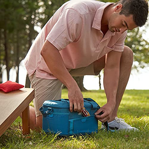 Coleman Ocean Blue 18-Liter Soft Cooler with 4-Way Stretch Mesh Pockets, Padded Handles, and Durable Protective Base