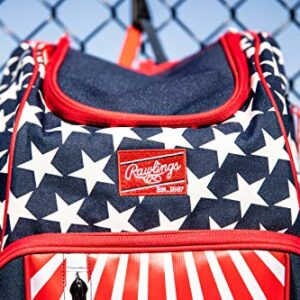 Rawlings | LEGION Backpack Equipment Bag | Baseball & Softball | Red/White/Blue