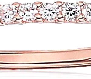 Amazon Essentials 14K Rose Gold Over Sterling Silver Cubic Zirconia Fashion Band Stackable Ring, Size 8 (previously Amazon Collection)