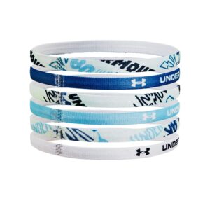 Under Armour Girls' Graphic Headbands 6-Pack, Blue Flannel (597)/White, One Size Fits All