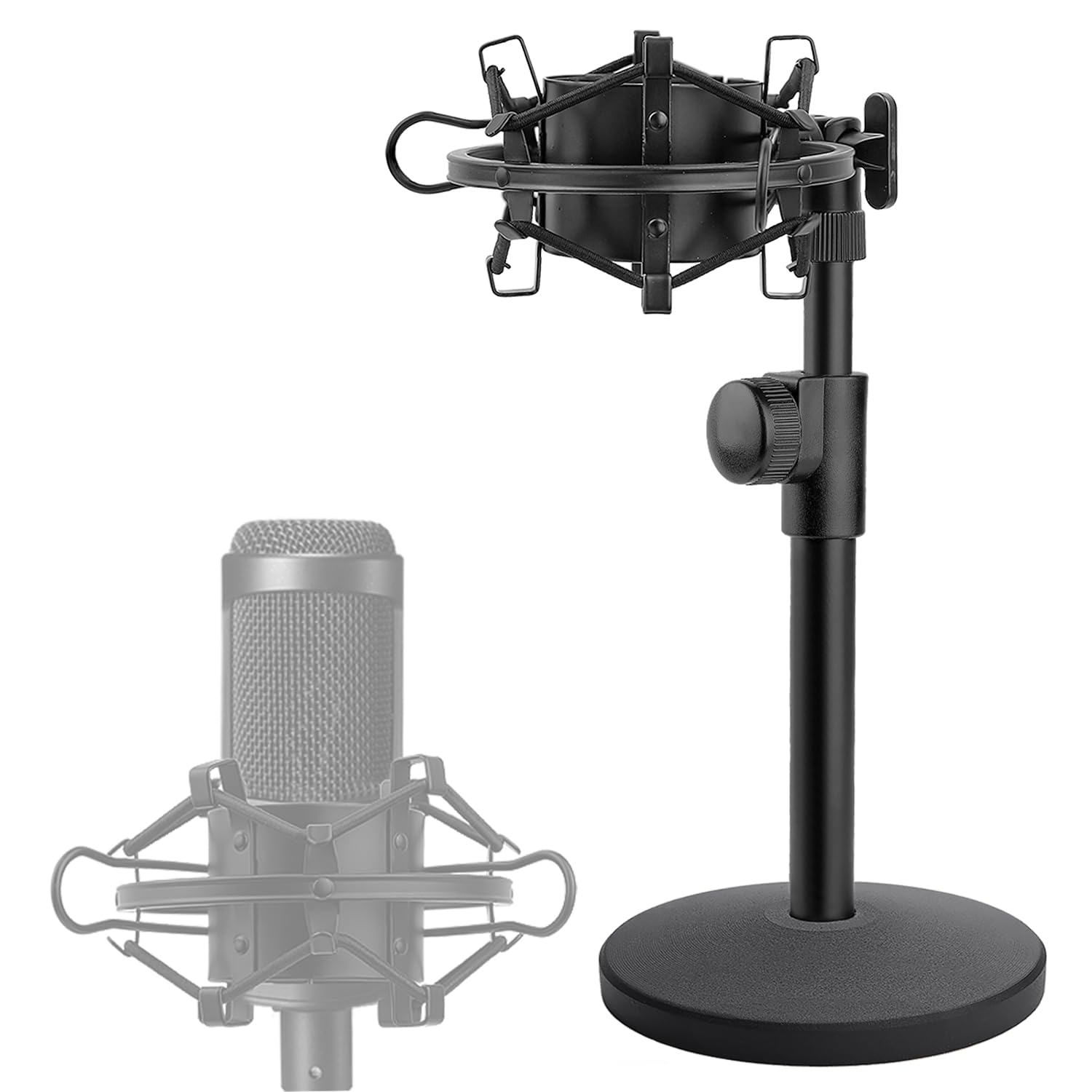 AT2020 Desktop Microphone Stand, Adjustable Table Mic Stand with Mic Shock Mount for Audio Technica AT2020 AT2020USB+ AT2035 ATR2500 Condenser Studio Microphone by Frgyee