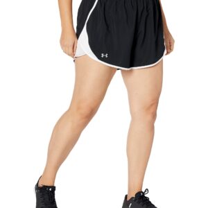 Under Armour Womens Fly by 2.0 Shorts, Black (002)/Reflective, 2X