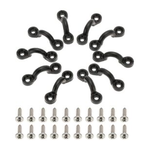 luzen 10pcs nylon bungee deck loops tie down pad eye with 20 screws c type kayak handle buckle kayak eyelets hardware accessories for boat kayak deck rigging kit, black