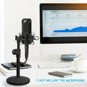 AT2020 Desktop Microphone Stand, Adjustable Table Mic Stand with Mic Shock Mount for Audio Technica AT2020 AT2020USB+ AT2035 ATR2500 Condenser Studio Microphone by Frgyee