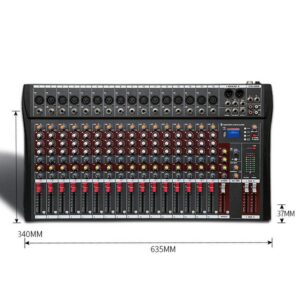 Bluetooth Studio Audio Mixer Sound Mixing Console Desk System Interface w/USB Drive for PC Recording Input AC 110V for Professional and Beginners Recording Function (16 Channel)