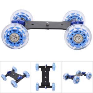 Mini Camera Dolly Roller, Camera Dolly Wheel for DSLR, Multifunctional Adjustable Desktop Camera Slider Car with 10KG Load & Precise Scale, for Video Camcorders, 1/4 Screws & Low Noise