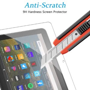 3 Pack Screen Protector for All-New Fire HD 8/HD8 Plus/Fire HD 8 Kids/Fire HD 8 Kids Pro Tablet (12th &10th Generation, 2022&2020 Released),Tempered Glass 9H Hardness Anti Scratch Clear, 8-inch