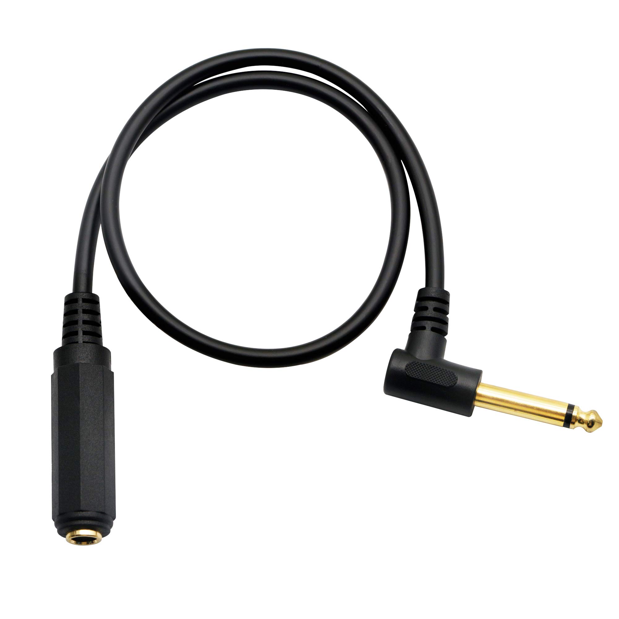 Right Angle Guitar Extension Cord,Mono 90 Degree 6.35 TS Male to 6.35 TRS Female Audio Cable for Amplifiers,Guitars,Pianos,Home Theater Equipment Etc.