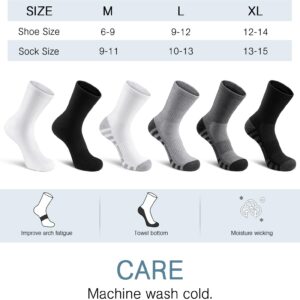 Airacker Athletic Socks Sport Running Calf Socks Performance Cushioned Breathable Crew Socks for Men Women(6 Pairs)