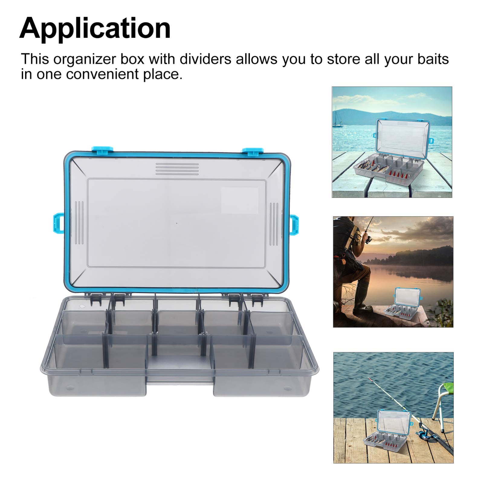 BESPORTBLE Boxes Fishing Accessories Box Fishing Tackle Carrier Fish Tackle Storage Case Fishing Supplies Waterproof Bait Hook Case Fishing Accessories Holder Adjustable Gadget Box