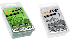 zumwax ski/snowboard/nordic/cross-country racing wax bundle - universal iron on wax + base prep