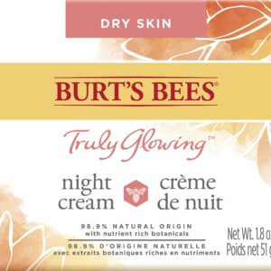 Burts Bees Truly Glowing Night Cream - Dry Skin Unisex 1.8 oz, White