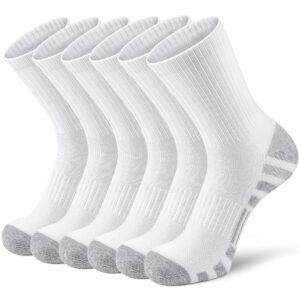 Airacker Athletic Socks Sport Running Calf Socks Performance Cushioned Breathable Crew Socks for Men Women(6 Pairs)