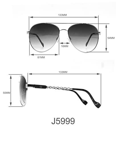 Jessica Simpson Women's J5999 Classy Metal Aviator Pilot Sunglasses with UV400 Protection - Glamorous Sunglasses for Women, 59mm