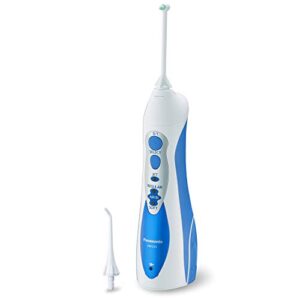 panasonic professional water flosser for braces, 2-in-1 cordless, portable oral irrigator with jet nozzle & tuft brush, ew1213a, white