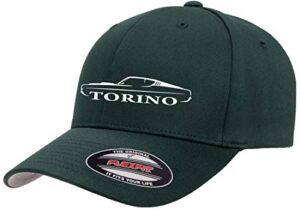 1968 1969 ford torino fastback outline design flexfit 6277 athletic baseball fitted hat cap forest s/m