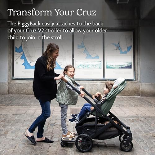 UPPAbaby PiggyBack Ride-Along Board for Cruz V2 / Quick Attachment for Children to Stand + Stroll / 55 lbs. Weight Capacity