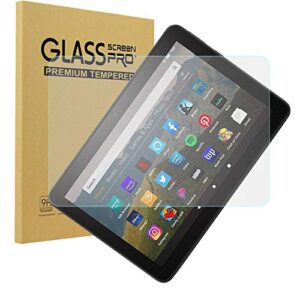 KIQ [1 Pack Screen Protector for All-New Fire HD 8/Fire HD 8 Plus/Fire HD 8 Kids 10th Generation 2020 Release Tempered Glass Clear Anti-Scratch Bubble-Free Self-Adhere