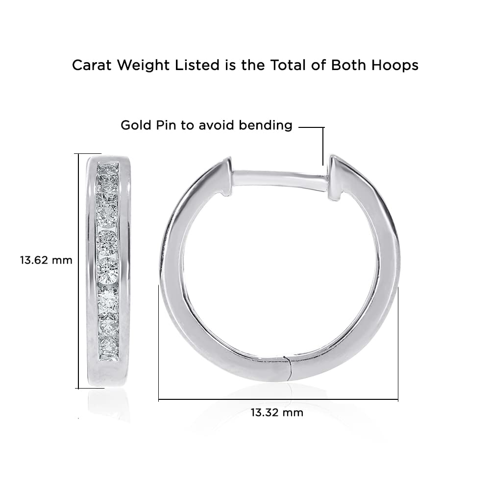 La Joya 1/4 CT Lab Grown Diamond Hoop Earrings for Women | Real 925 Sterling Silver Diamond Huggies Earrings for Women | Ideal Gift also as Diamond Hoop Earrings for Men