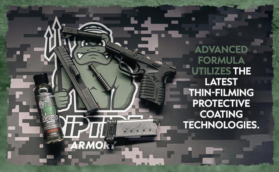 Riptide Armory Advanced Gun Cleaner & CLP+ Graphene 4oz 2 Step Kit - Cleans, Lubes, Protects Targeted Long-Lasting Formula - Nano Coat Technology - Veteran Founded & Formulated by Former US Navy Seal…