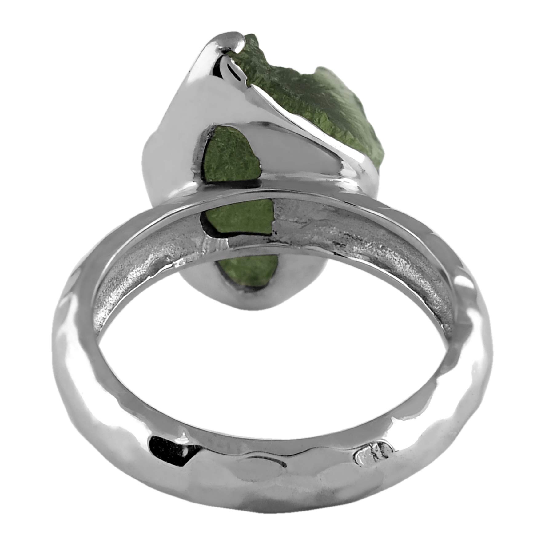 Starborn Sterling Silver 4-6 Carat Genuine Moldavite Ring (8)