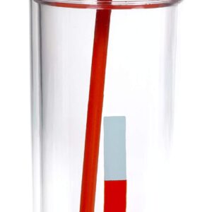 Kate Spade New York Insulated Initial Tumbler with Reusable Straw, 24 Ounce Acrylic Travel Cup with Lid, J (red)