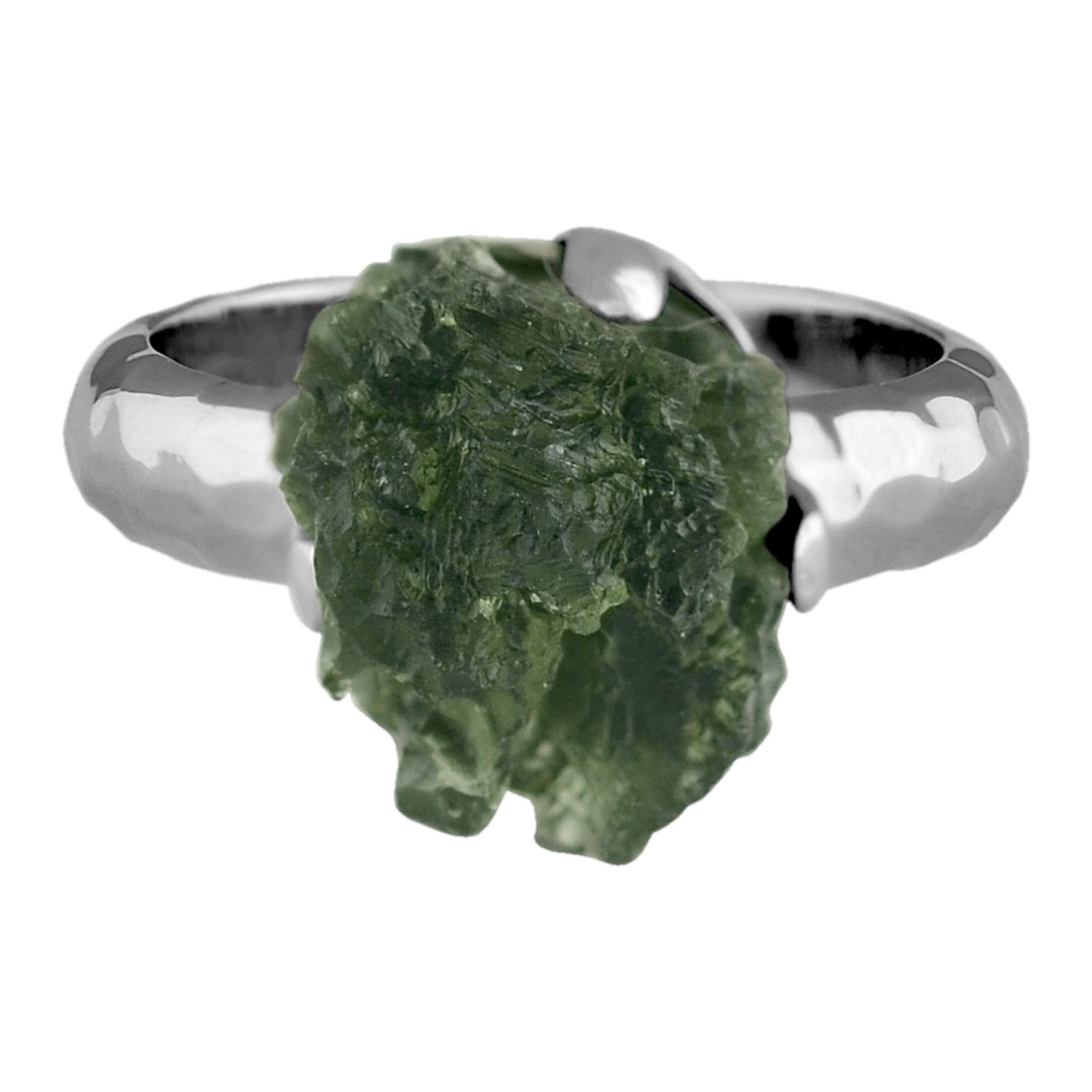 Starborn Sterling Silver 4-6 Carat Genuine Moldavite Ring (8)