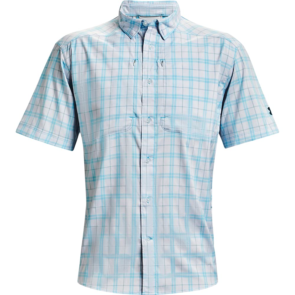 Under Armour Men's Tide Chaser 2.0 Plaid Fish Short-Sleeve T-Shirt, Blue Topaz (431)/Blue Note, Small