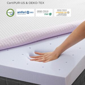 PERLECARE 3 Inch Gel Memory Foam Mattress Topper for Pressure Relief, Premium Soft Cooling Sleep, Non-Slip Design with Removable & Washable Cover, CertiPUR-US Certified - Twin XL