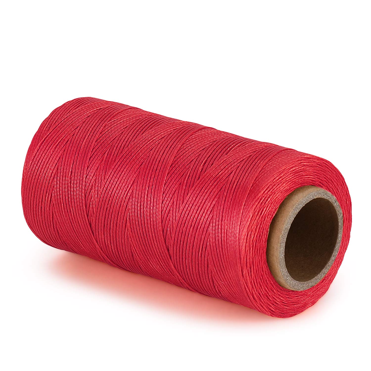 Flexzion Waxed Thread - 284 Yards 0.8mm 150D Polyester Wax Thread for Leather Sewing, Bookbinding, Stitching, & DIY Projects (2 Pack, Red & Black)