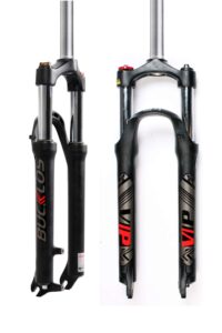 bucklos 26/27.5/29 mtb suspension fork travel 100mm, 28.6mm straight tube qr 9mm crown lockout aluminum alloy xc mountain bike front forks