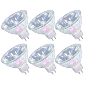 mr16 halogen bulbs 50w 12v gu5.3 spotlight 2 pin base 36°beam angle warm white dimmable bin-pin base track light bulbs mr16 bulbs with clear glass cover 6 pack