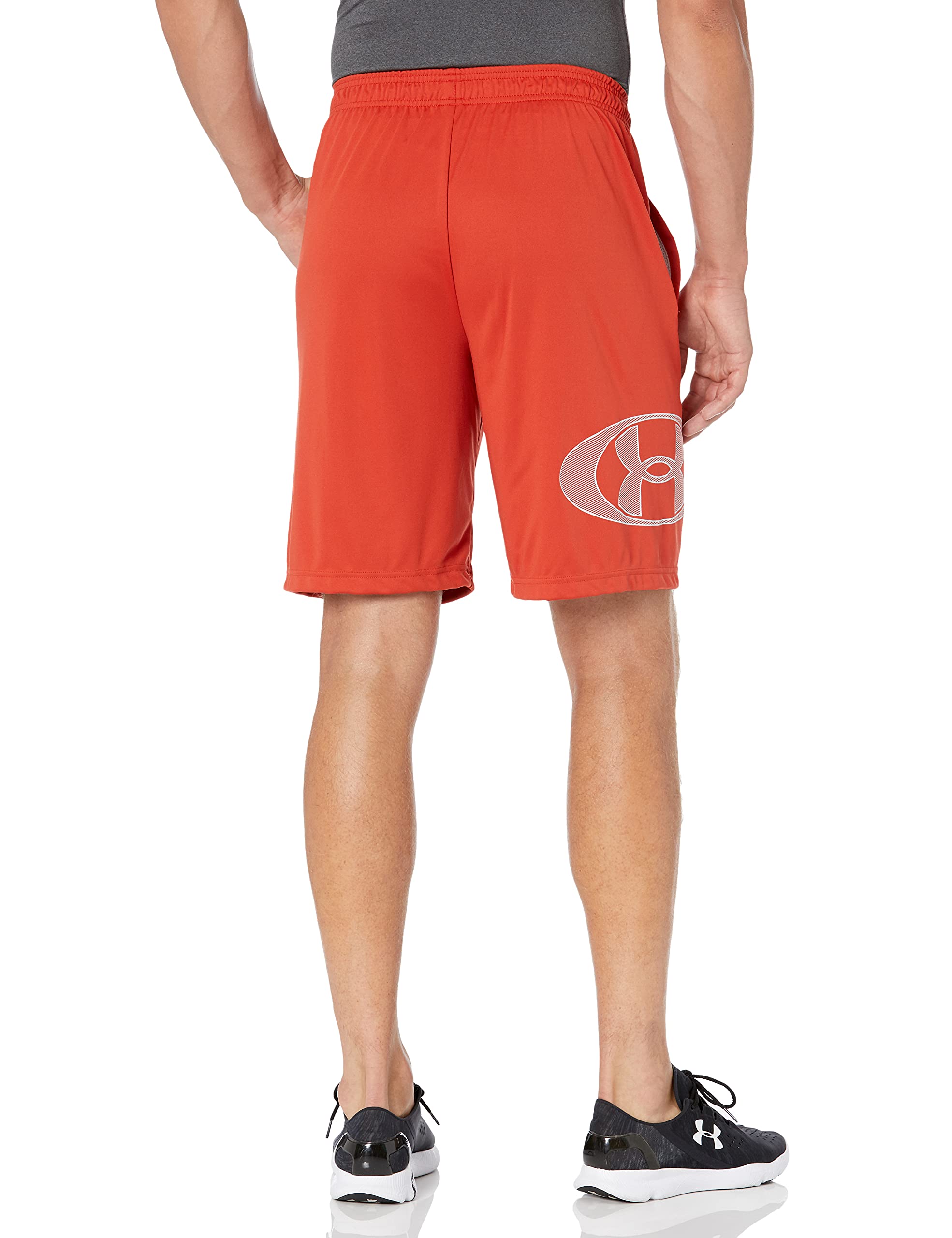 Under Armour Men's Tech Lockertag Shorts, Radiant Red (839)/Halo Gray, Large