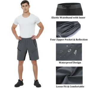 Men's Mountain Bike Shorts 3D Padded Baggy Bicycle Riding Cycling Shorts Quick Dry Lightweight Biking Shorts(Grey XXL)