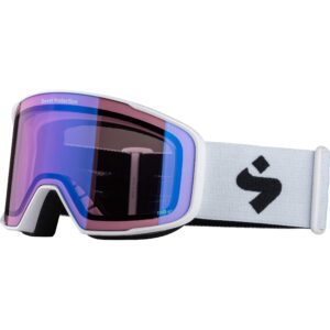 sweet protection boondock rig snow goggles - snowboard and ski semi-frameless design with uv protection and anti-fog lens, rig light amethyst/satin white/white