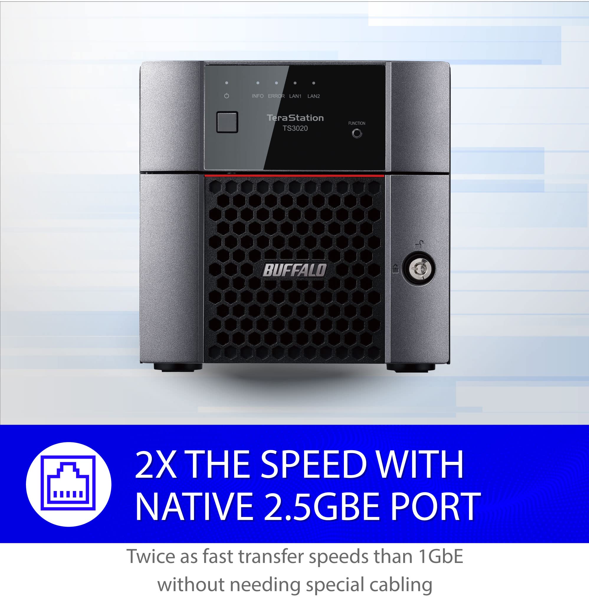 BUFFALO TeraStation 3220DN 2-Bay SMB 8TB (2x4TB) Desktop NAS w/Hard Drives Included Network Attached Storage